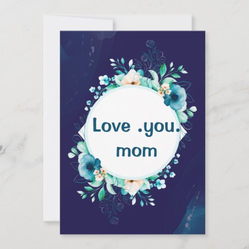 Pretty cute floral blue bright mothers day card