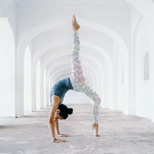 Pretty Cute Girly Pastel Butterfly Pattern Summer Leggings (Creator Uploaded)