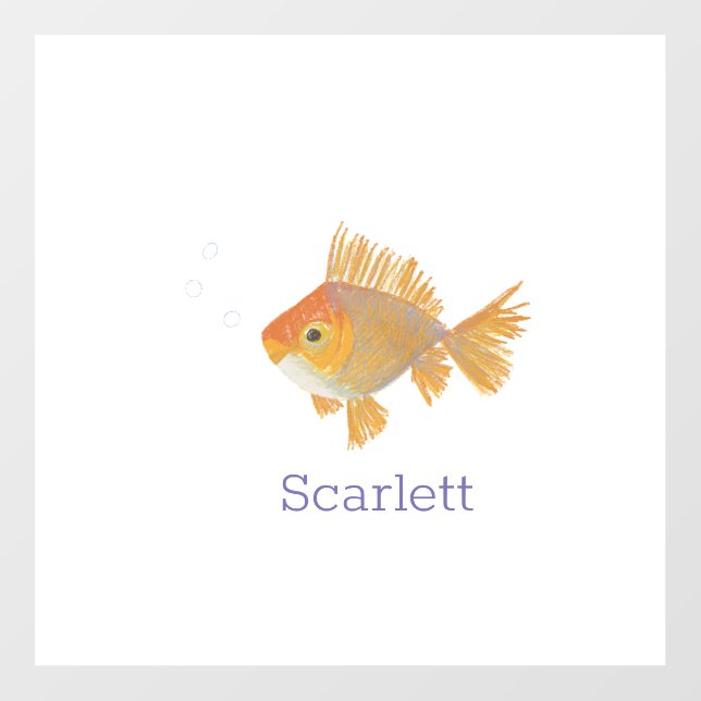 Pretty Cute Goldfish Wall Decal (Front)