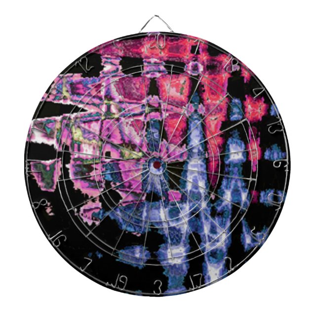 Pretty Cute Purple Ash Gray and Black Watercolors  Dartboard (Front)