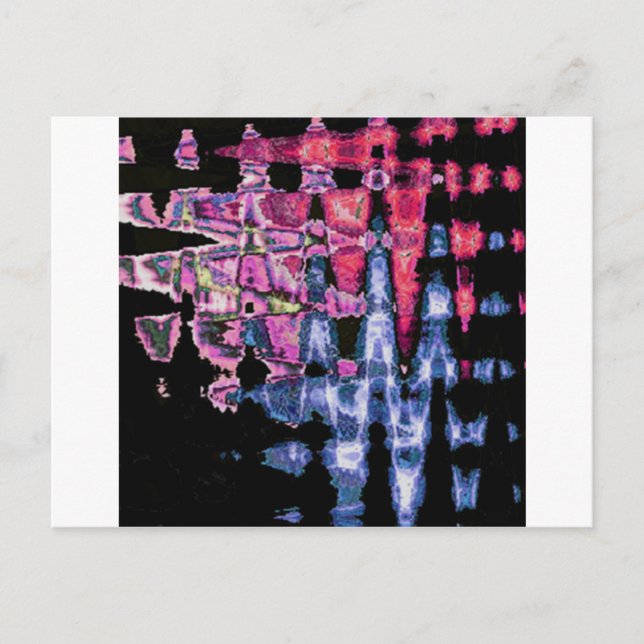 Pretty Cute Purple Ash Gray and Black Watercolors  Postcard (Front)