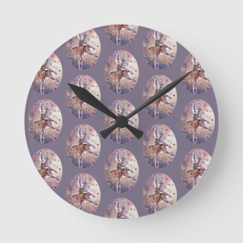 Pretty Cute Purple Tiny Dancer Round Clock