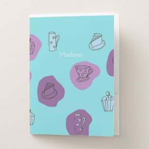Pretty Cute Quirky Tea 2 Folder