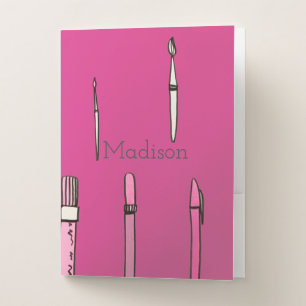 Pretty Cute School Supplies Pocket Folder