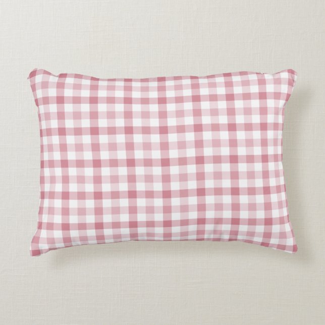 Pretty cute scottish tartan pink plaid colorful accent pillow (Front)