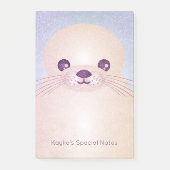 Pretty Cute Seal Notes by nyxxie at Zazzle