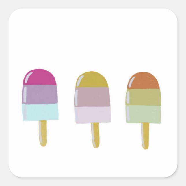 Pretty Cute Sticker With Popsicle 2 Design (Front)