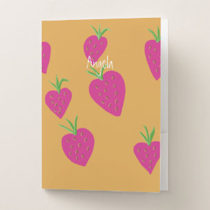 Pretty Cute Strawberry Pocket Folder