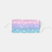 Pretty cute white ombre pink purple heart pattern adult cloth face mask (Front, Folded)