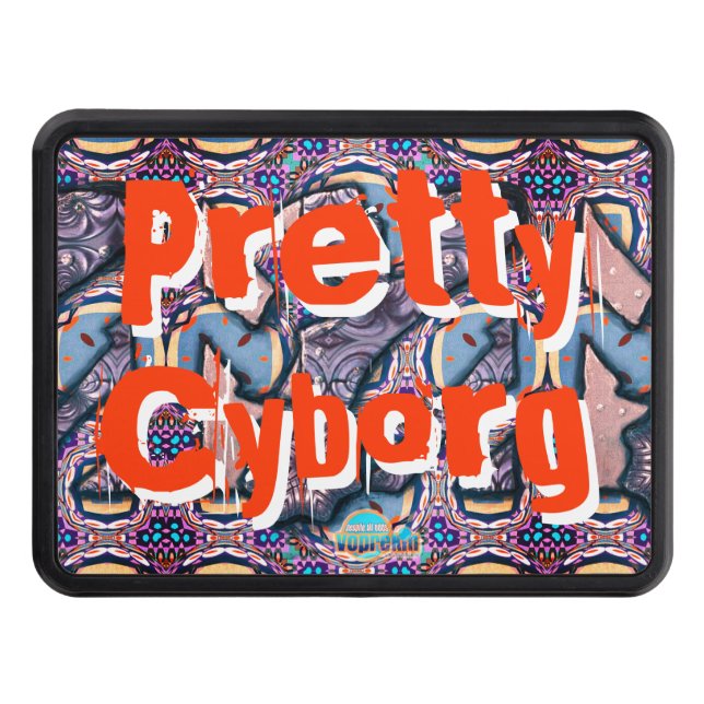 Pretty Cyborg  Floral Cyberpunk Pattern Hitch Cover (Front)