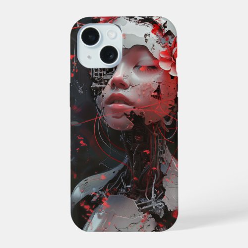 Pretty Cyborg Girl iPhone 15 Case