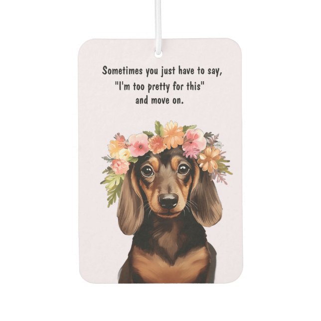 Pretty Dachshund Air Freshener (Front)