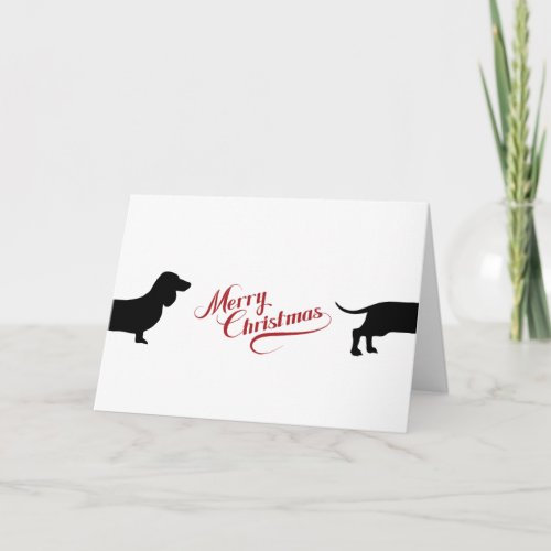Pretty dachshund Merry Christmas Holiday Card