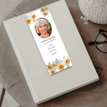 Pretty Daffodil Funeral Bookmark
