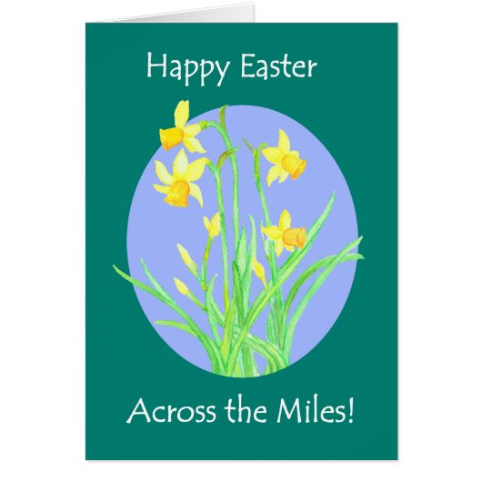 Pretty Daffodils 'Across the Miles' Easter Cards (Front)