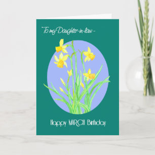 Pretty Daffodils March Birthday Daughter-in-law Card