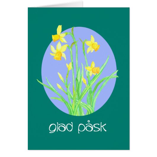 Pretty Daffodils Swedish Language Easter Cards (Front)