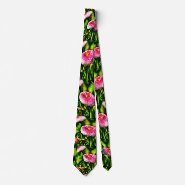 Pretty dahlia pattern neck tie (Front)