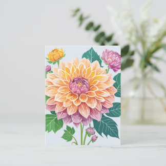 Pretty Dahlia Postcard