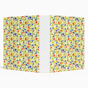 Pretty Dainty Cute Floral on Pastel Yellow 3 Ring Binder
