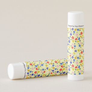Pretty Dainty Cute Floral on Pastel Yellow Lip Balm