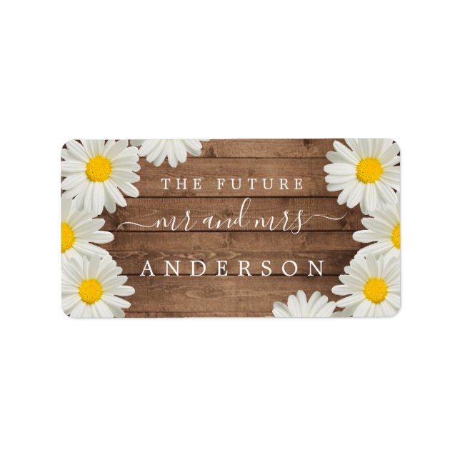 Pretty Daisies Future Mr Mrs Return Address Label (Front)