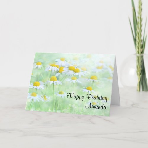 Pretty Daisies in a Field Photograph Birthday Card