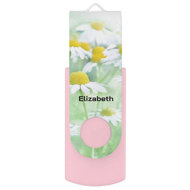 Pretty Daisies in a Field Photograph Flash Drive (Front Vertical)