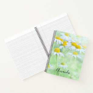 Pretty Daisies in a Field Photograph Notebook