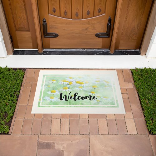Pretty Daisies in a Field Welcome Doormat