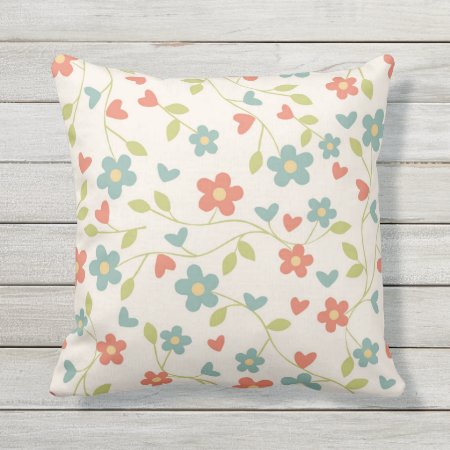 Pretty Daisies In Multi Colors Outdoor Pillow