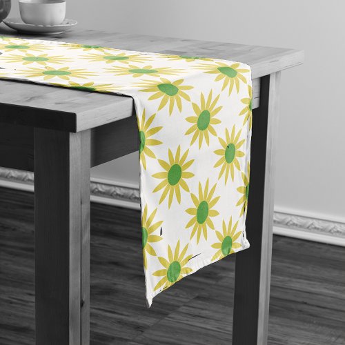 Pretty Daisies Yellow Pattern Floral Long Table Runner