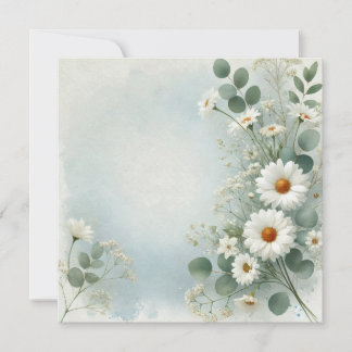Pretty Daisy Border Print Design Invitation