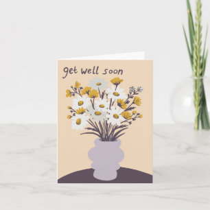 Pretty Daisy Bouquet CUSTOM Get Well Soon Card