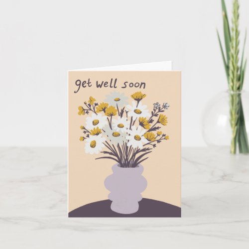 Pretty Daisy Bouquet CUSTOM Get Well Soon  Card