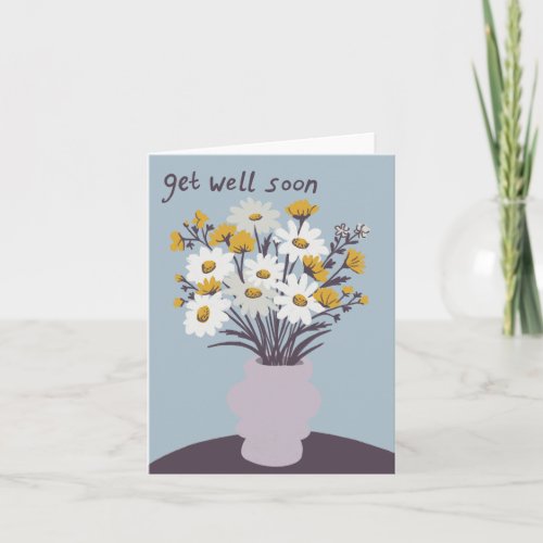 Pretty Daisy Bouquet CUSTOM Get Well Soon  Card