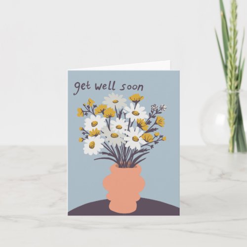 Pretty Daisy Bouquet CUSTOM Get Well Soon  Card