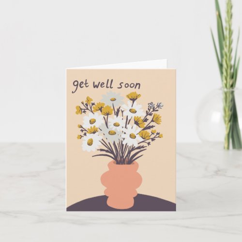 Pretty Daisy Bouquet CUSTOM Get Well Soon  Card