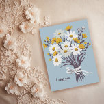 Pretty Daisy Bouquet I MISS YOU Sweet CUSTOM Postcard<br><div class="desc">Customize this card by changing the text,  font,  colors and adding your own text on the back! Check my shop for more!</div>