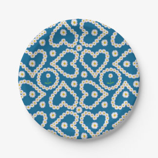 Pretty Daisy Chains on Blue, Custom Paper Plates