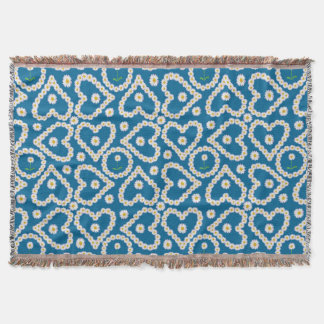 Pretty Daisy Chains on Blue, Throw Blanket