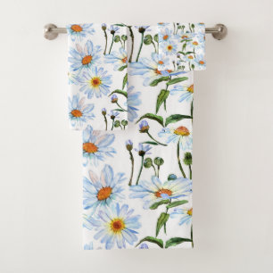 Pretty Daisy Flower Lover Bathroom Decor Bath Towel Set
