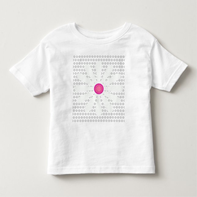 Pretty daisy flower with circle pattern background toddler t-shirt (Front)