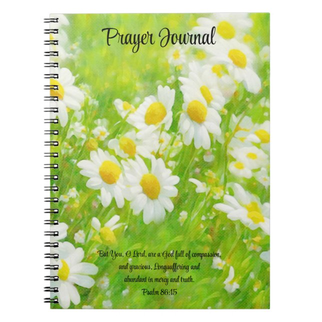 Pretty Daisy Garden Bible Verse Faith Journal (Front)