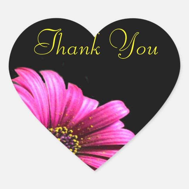 Pretty Daisy Thank You Favor Label Stickers (Front)