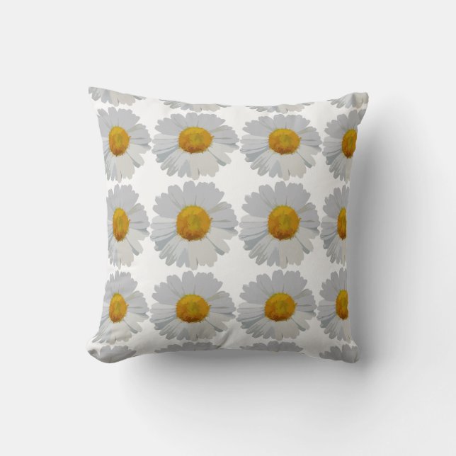 Pretty Daisy Throw Pillow (Front)