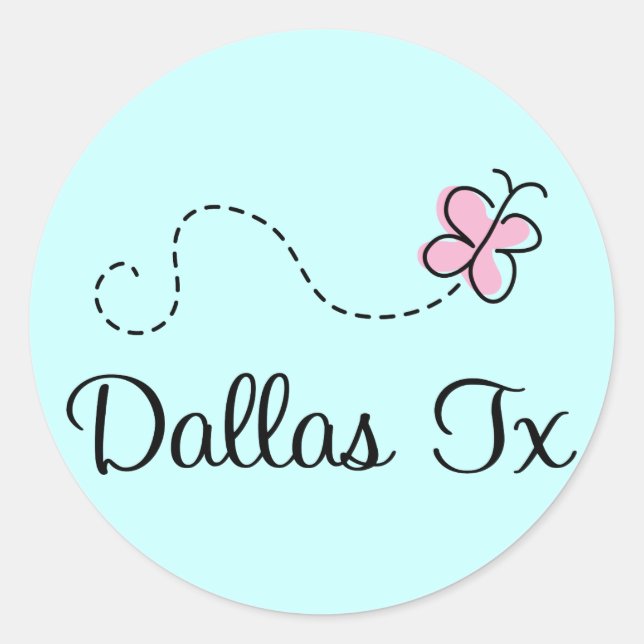 Pretty Dallas Texas T-shirt Classic Round Sticker (Front)