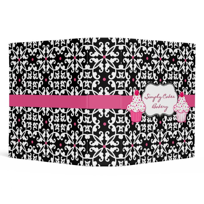 Pretty Damask and Cupcakes Bakery Binder