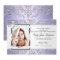 Pretty Damask & Cross Purple Photo Baptism Invite