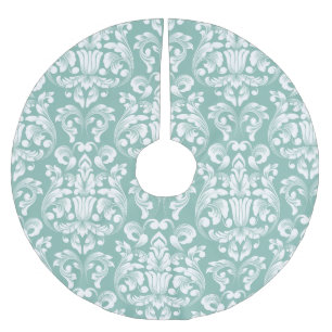 Pretty Damask Pattern Brushed Polyester Tree Skirt